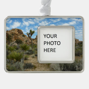 Barker Dam Loop Trail at Joshua Tree National Park Silver Plated Framed Ornament
