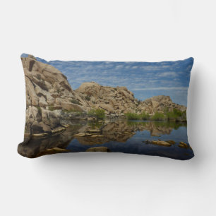 Barker Dam Reflection at Joshua Tree I Lumbar Cushion