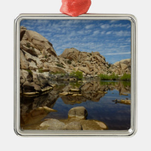 Barker Dam Reflection at Joshua Tree I Metal Tree Decoration