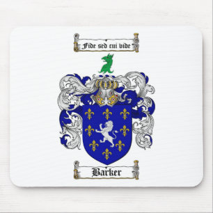 BARKER FAMILY CREST -  BARKER COAT OF ARMS MOUSE PAD