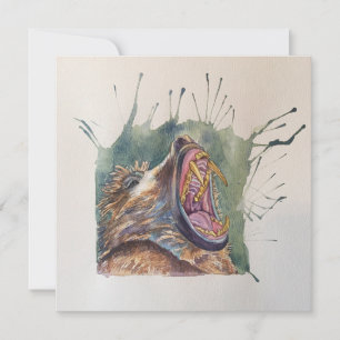 Barking Baboon postcard style Notecard