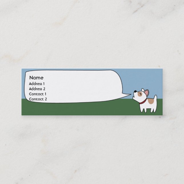 Barking Dog - Skinny Mini Business Card (Front)