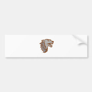 Barking Grey Wolf Icon Bumper Sticker