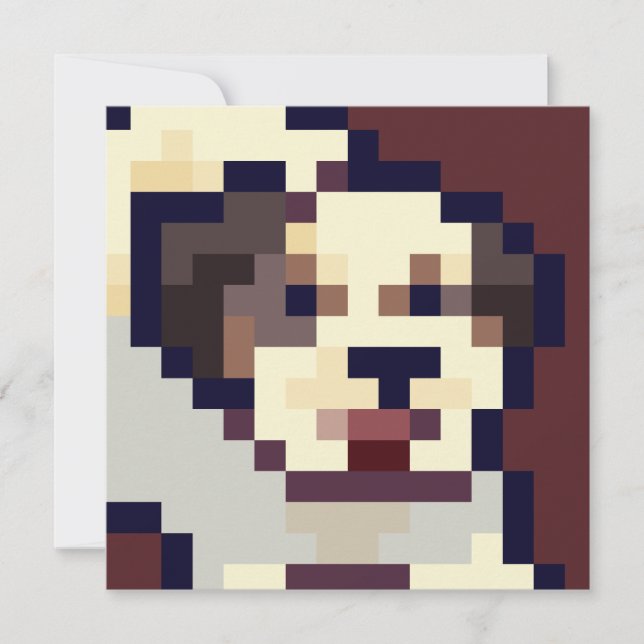 Barking puppy pixel art card (Front)