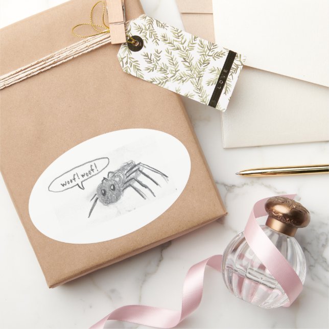 Barking Spider Oval Sticker (Gifting)