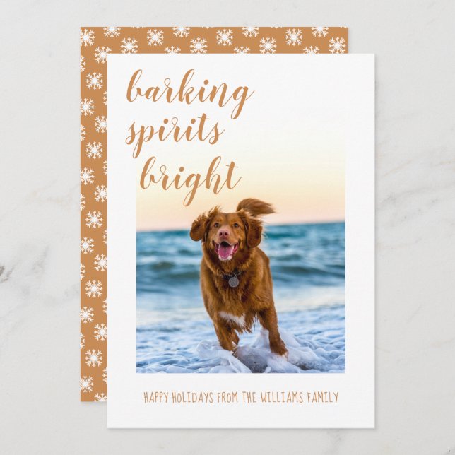 Barking Spirits Bright Your Dog Photo Holiday (Front/Back)
