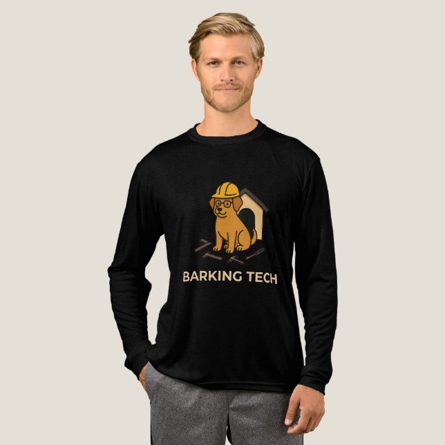 Barking Tech – Dog Architect Vibes Tri-Blend Shirt (Full Front)