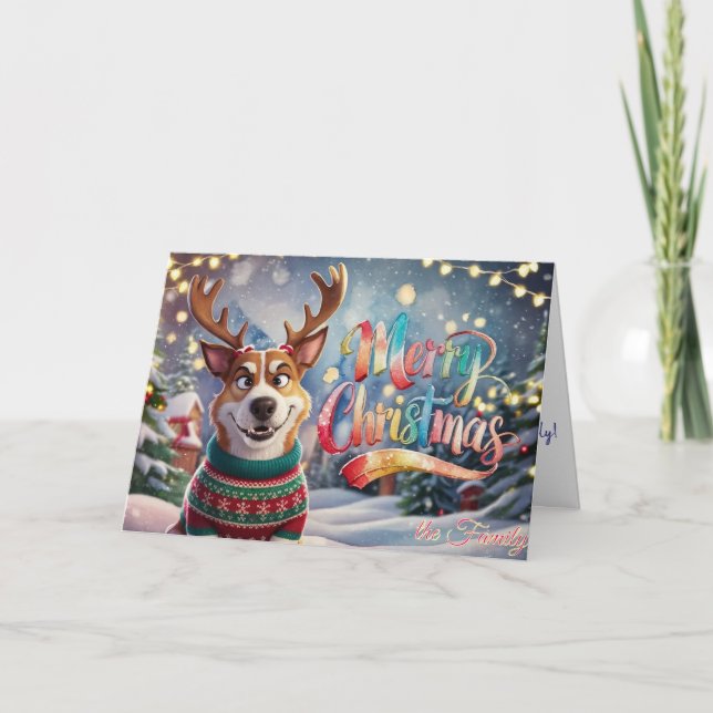 Barking Up Christmas Joy Holiday Card (Front)
