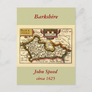 "Barkshire" Berkshire County Map, England Postcard