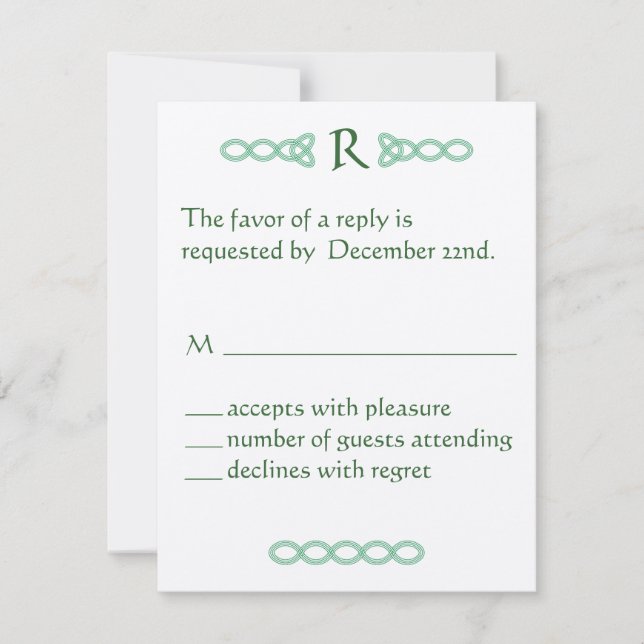 Barley and Celtic Green RSVP Card (Front)