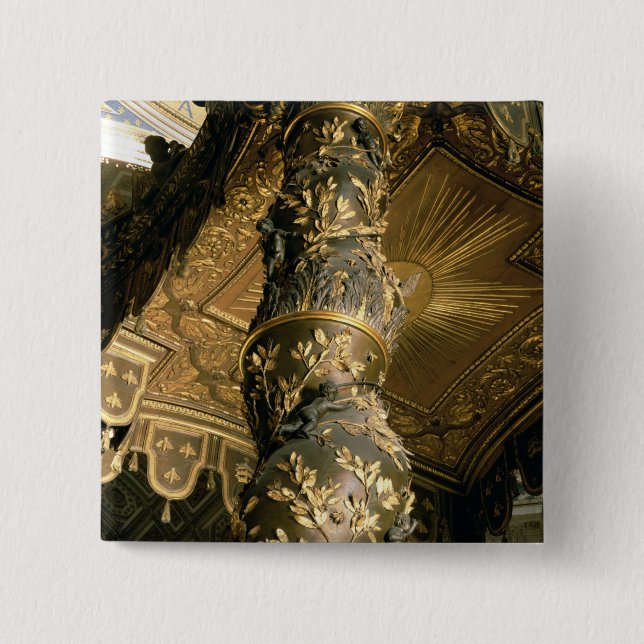 Barley sugar column from the Baldacchino 15 Cm Square Badge (Front)