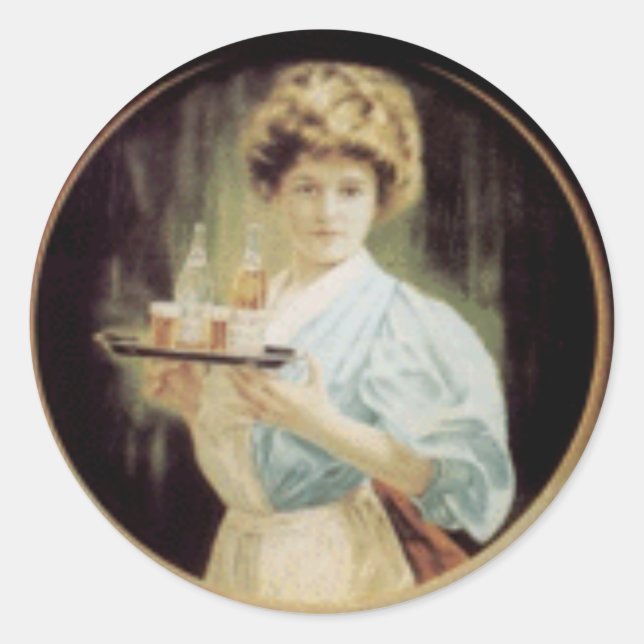 "Barmaids and waitresses" Classic Round Sticker (Front)