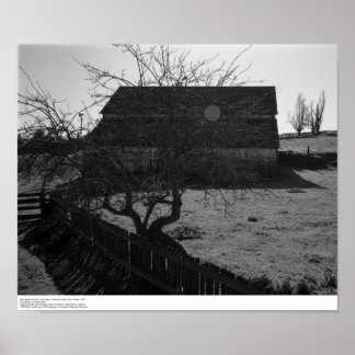 Barn, against Sun (flare spot), March 1962 Poster