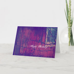 Barn and Tree Limbs Digital Art, Birthday Card
