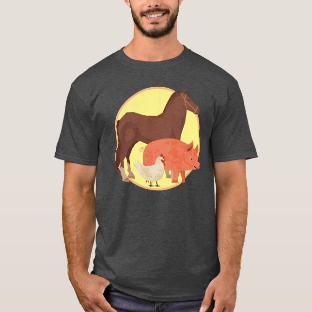 Barn Animals Sunburst T-Shirt (Front)