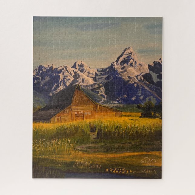 Barn at the Grand Teton, by Gary Poling Jigsaw Puzzle (Vertical)
