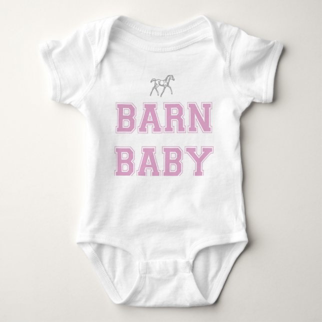 Barn Baby Infant One-piece - Pink Baby Bodysuit (Front)