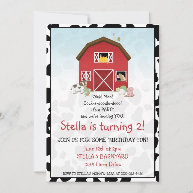 Barn Birthday Invitation (Front)