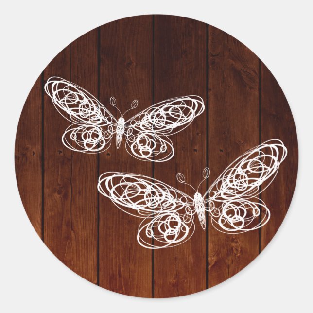 Barn Board Butterflies Sticker (Front)
