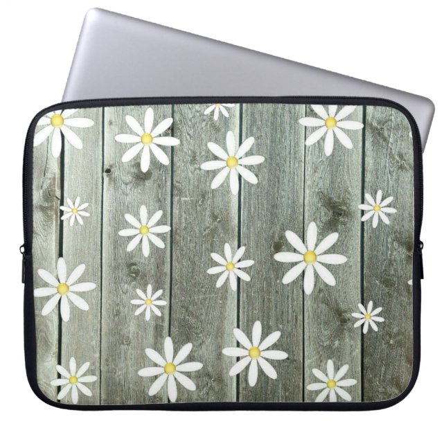 Barn board Daisy Laptop Sleeve (Front)