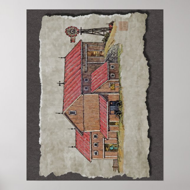 Barn Buggy & Windmill Poster (Front)