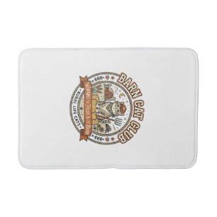 Barn Cat Club Cat Farmer Farm Animal Mashup Cat Vi Bath Mat