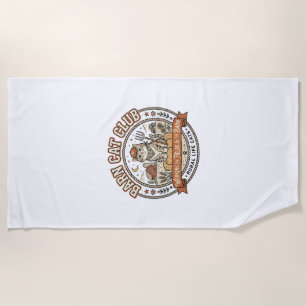 Barn Cat Club Cat Farmer Farm Animal Mashup Cat Vi Beach Towel