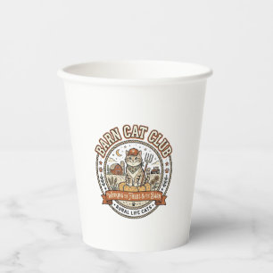 Barn Cat Club Cat Farmer Farm Animal Mashup Cat Vi Paper Cups