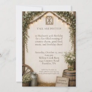 Barn Country Birthday Invitation