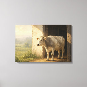 Barn Door Cow Pastoral Canvas Print