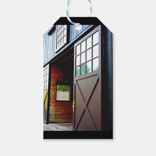 Barn Door Perspective Gift Tags (Front)