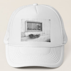 Barn Door Window/Black and White Photography Trucker Hat