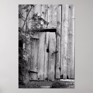 Barn Door With Tree Poster