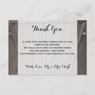 Barn Doors Thank you Card