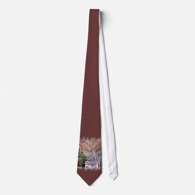 Barn & Fall Trees Tie (Front)