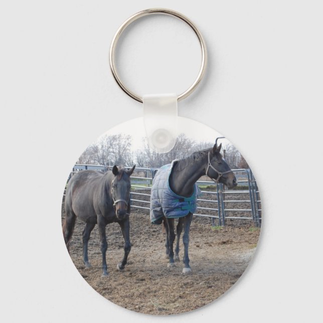 Barn Farm Horses Key Ring (Front)