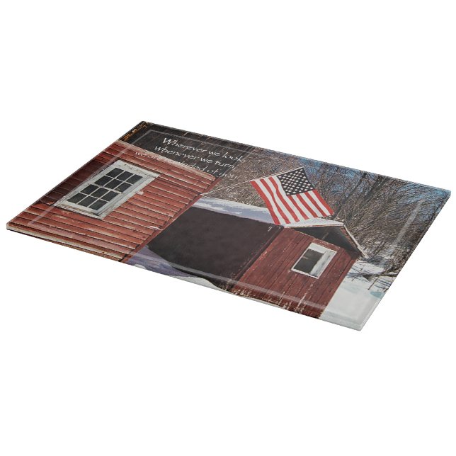 Barn Flag Patriotic Reminders All Around Cutting Board (Corner)