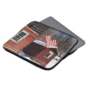Barn Flag Patriotic Reminders All Around Laptop Sleeve