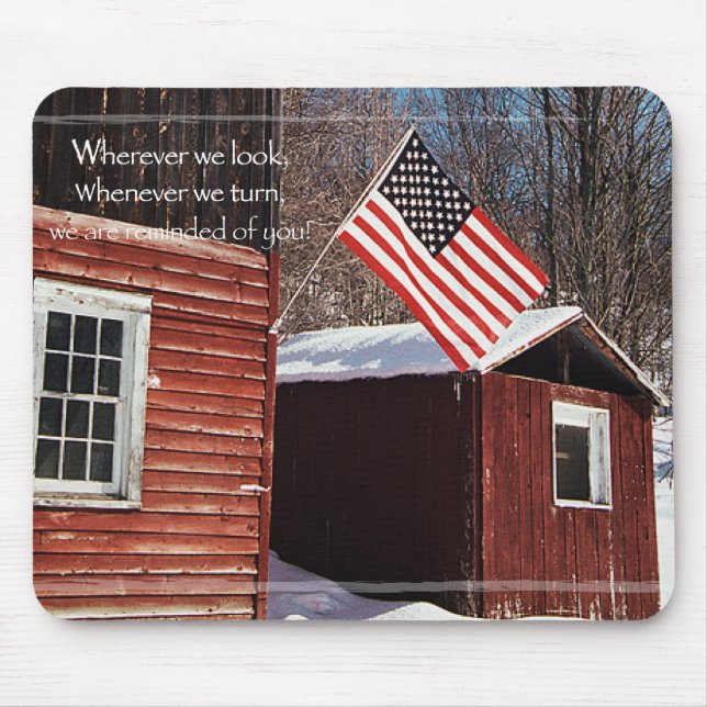 Barn Flag Patriotic Reminders All Around Mouse Pad (Front)