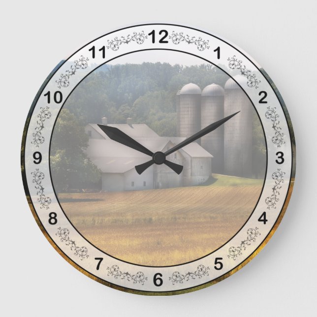 Barn - Home on the range Large Clock (Front)