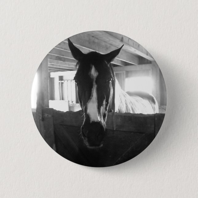 Barn Horse 6 Cm Round Badge (Front)