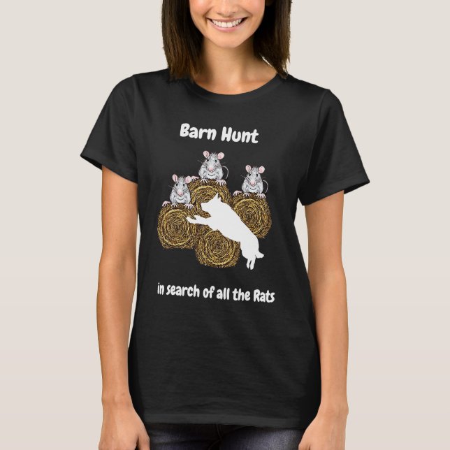 Barn Hunt  in search of rats white German Shepherd T-Shirt (Front)