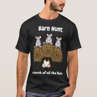 Barn Hunt in search of rats with a tri coloured C T-Shirt