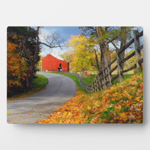 Barn in Fall Plaque