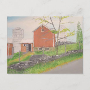 Barn in Fall Warwick NY Postcard