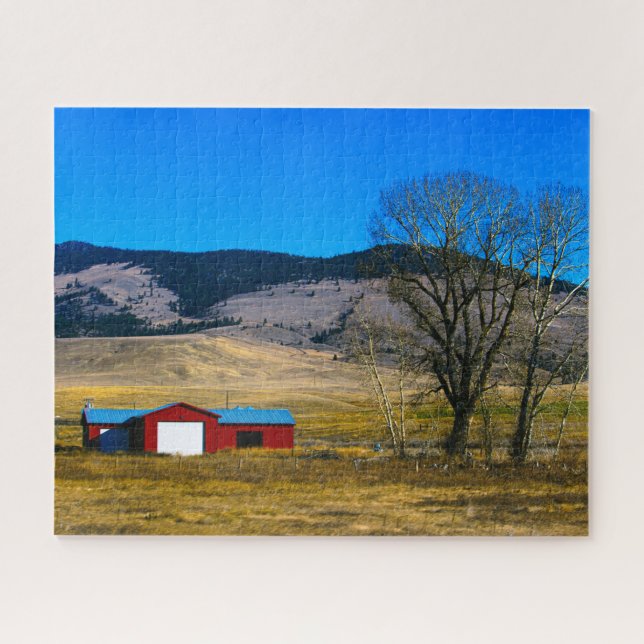 Barn in Montana, USA Sky Rustic Photography Jigsaw Puzzle (Horizontal)