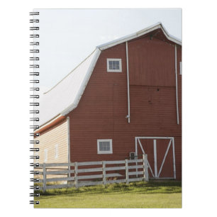 Barn in rural landscape spiral notebook