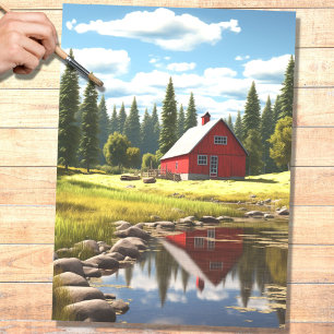 Barn in Spring 1 Decoupage Paper