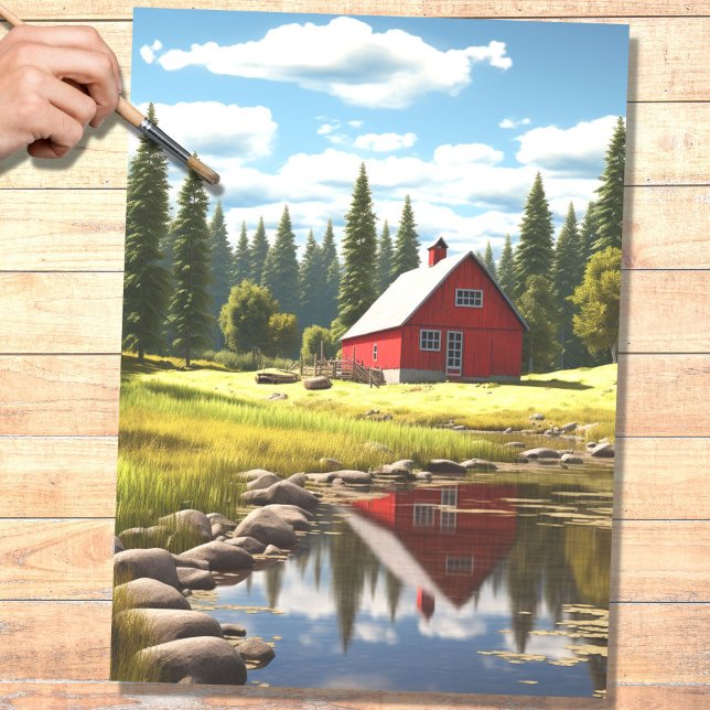 Barn in Spring 1 Decoupage Paper (Creator Uploaded)