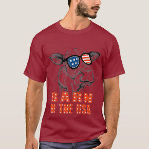 Barn In The USA - Funny Patriotic USA Flag Cow T-Shirt